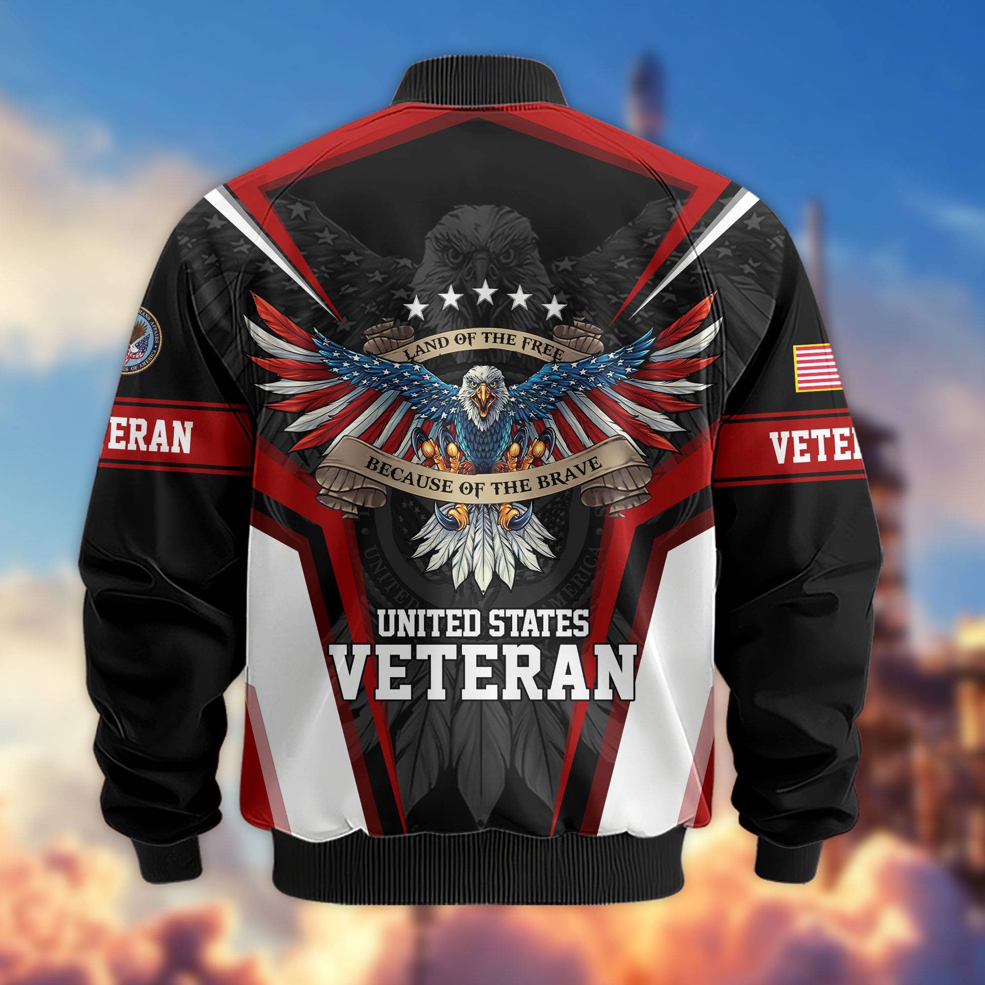 Premium US Veterans Bomber Jacket, Gifts For US Veterans, Gifts For Veterans Day