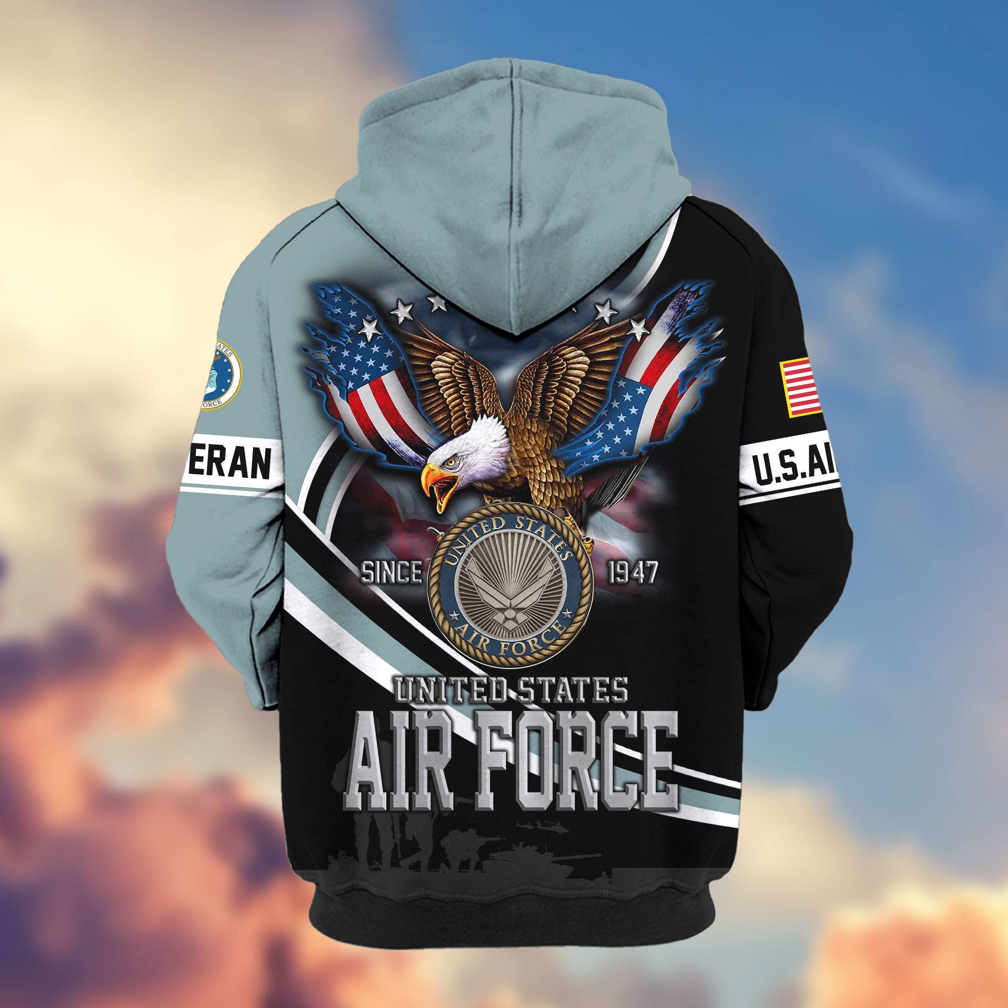 Premium US Veterans Zip Hoodie, Gifts For US Veterans