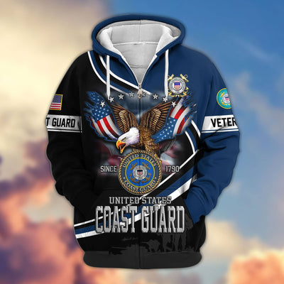 Premium US Veterans Zip Hoodie, Gifts For US Veterans