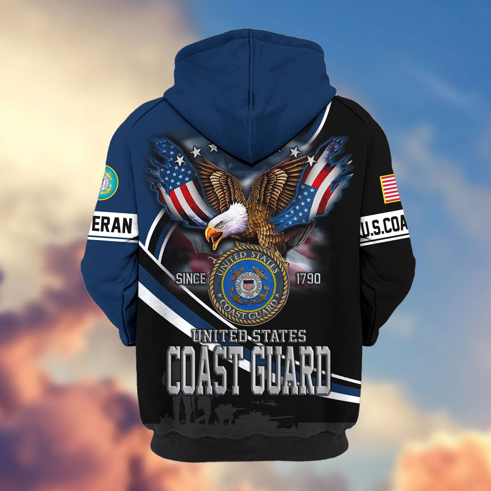 Premium US Veterans Zip Hoodie, Gifts For US Veterans