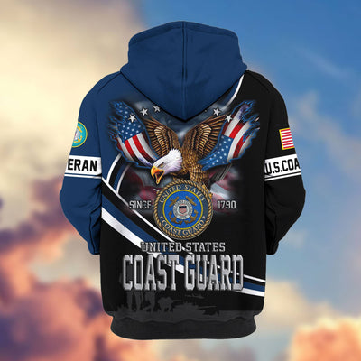 Premium US Veterans Zip Hoodie, Gifts For US Veterans