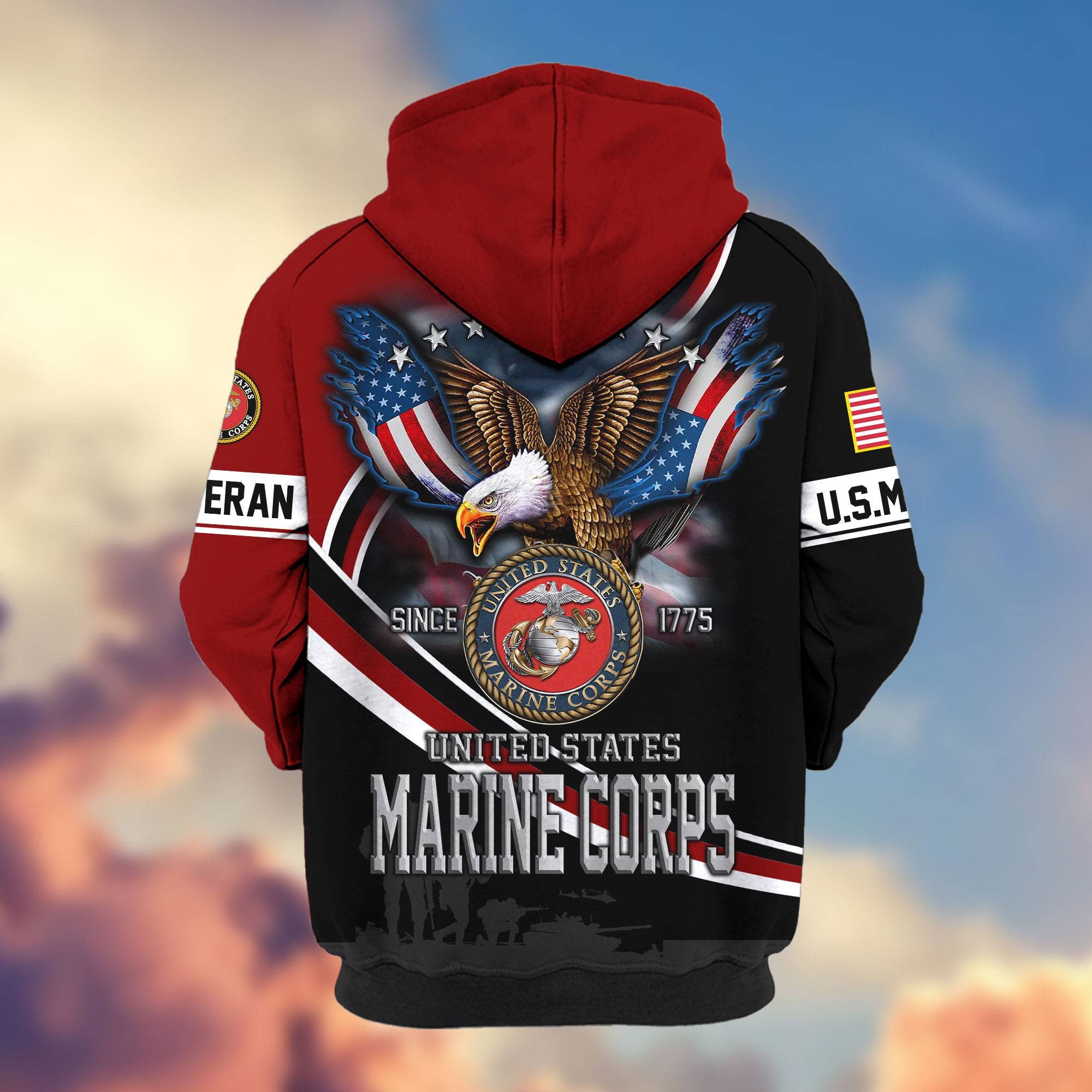 Premium US Veterans Zip Hoodie, Gifts For US Veterans