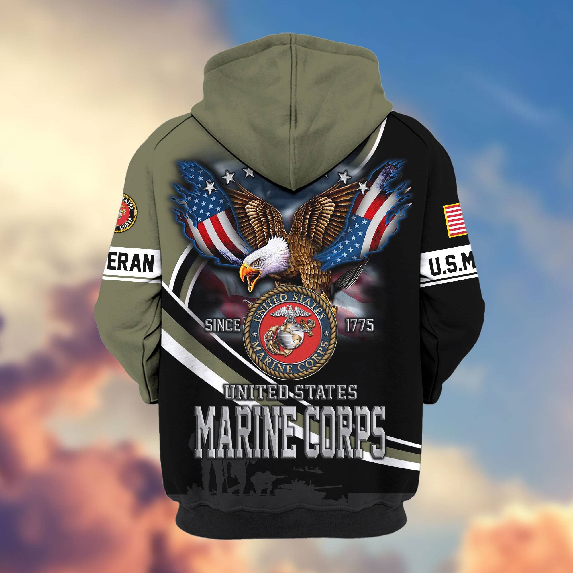 Premium US Veterans Zip Hoodie, Gifts For US Veterans