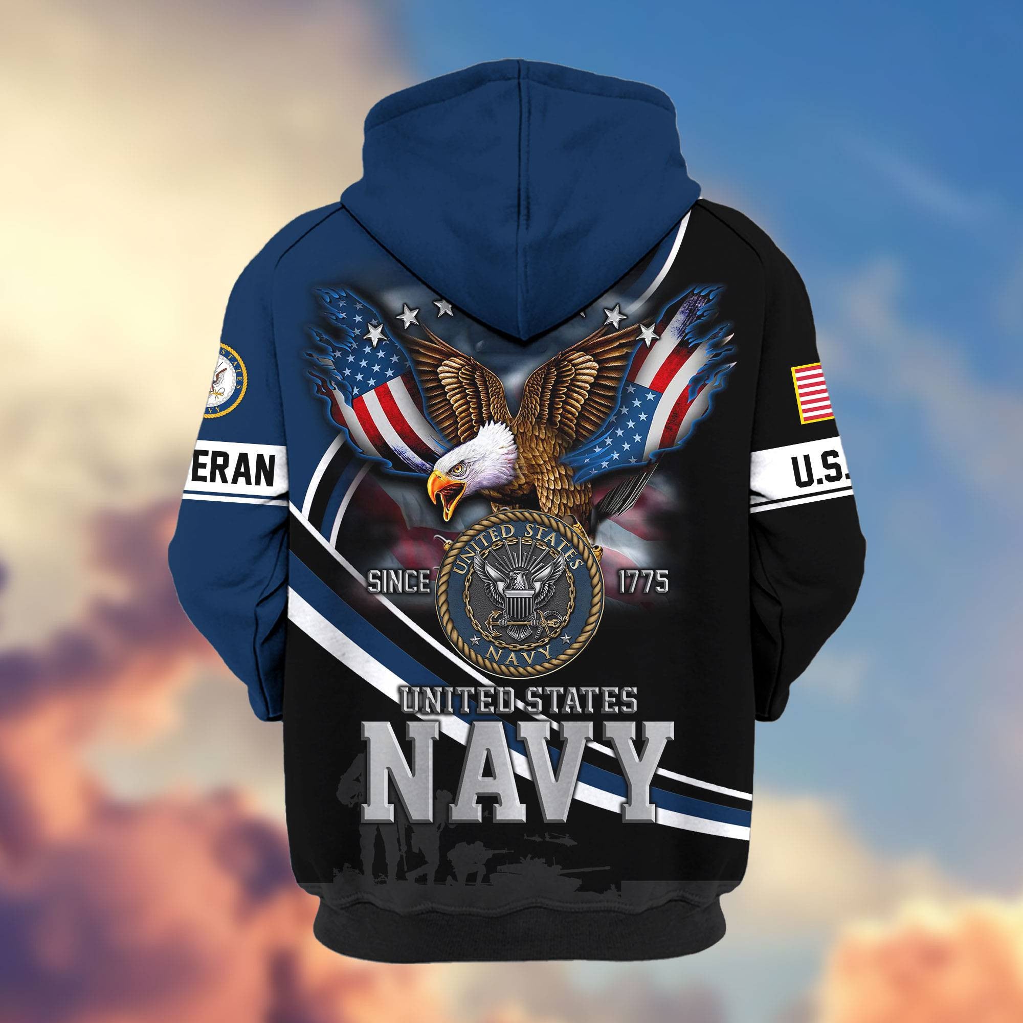 Premium US Veterans Zip Hoodie, Gifts For US Veterans