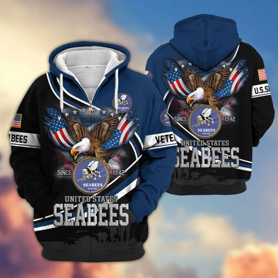Premium US Veterans Zip Hoodie, Gifts For US Veterans