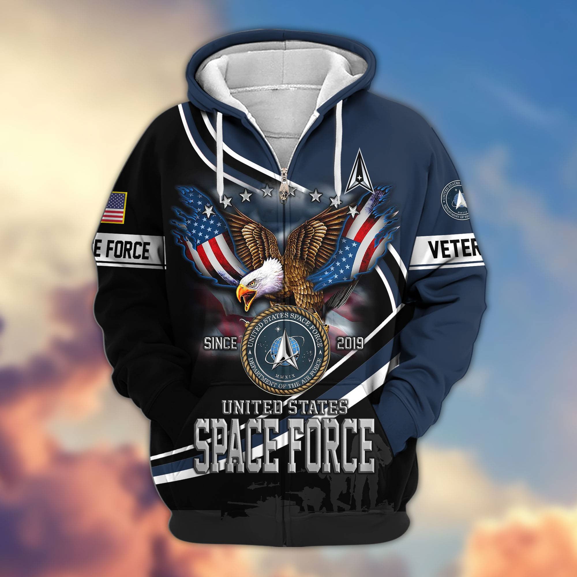 Premium US Veterans Zip Hoodie, Gifts For US Veterans