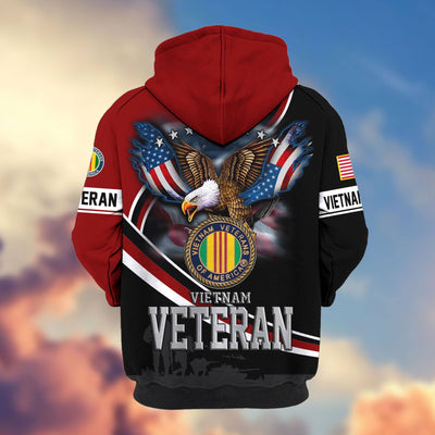 Premium US Veterans Zip Hoodie, Gifts For US Veterans