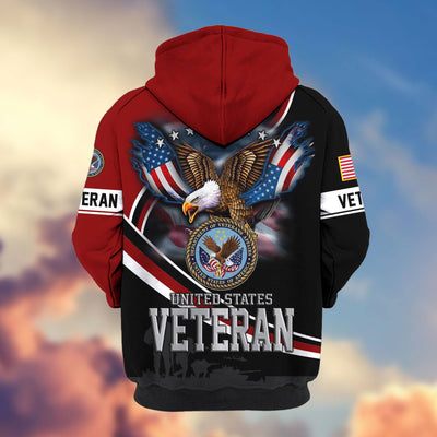 Premium US Veterans Zip Hoodie, Gifts For US Veterans