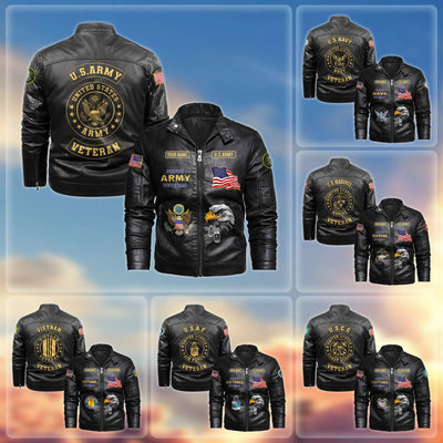 Premium Personalized US Veterans Leather Jackets, Gifts For US Veterans