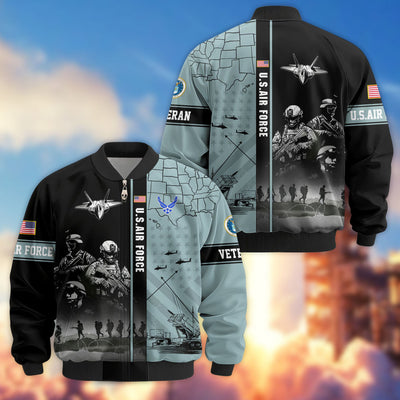 Premium US Veterans Bomber Jacket, Gifts For US Veterans, Gifts For Veterans Day
