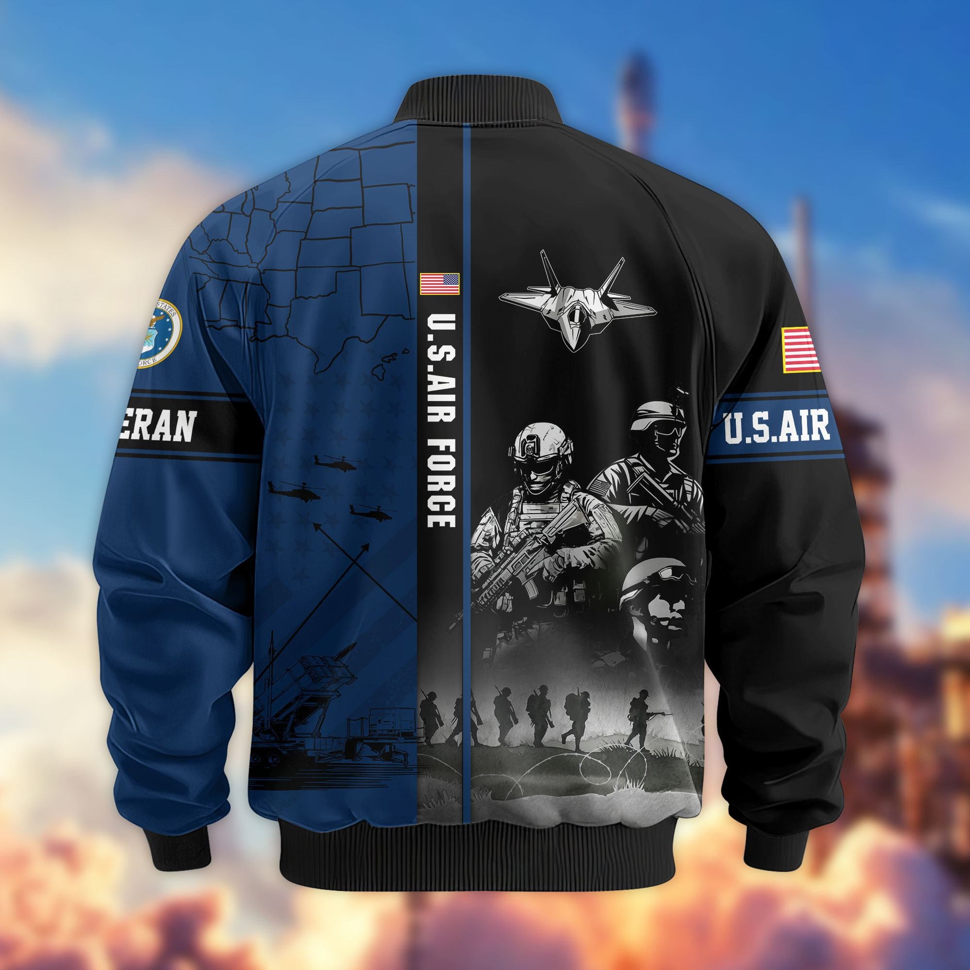 Premium US Veterans Bomber Jacket, Gifts For US Veterans, Gifts For Veterans Day