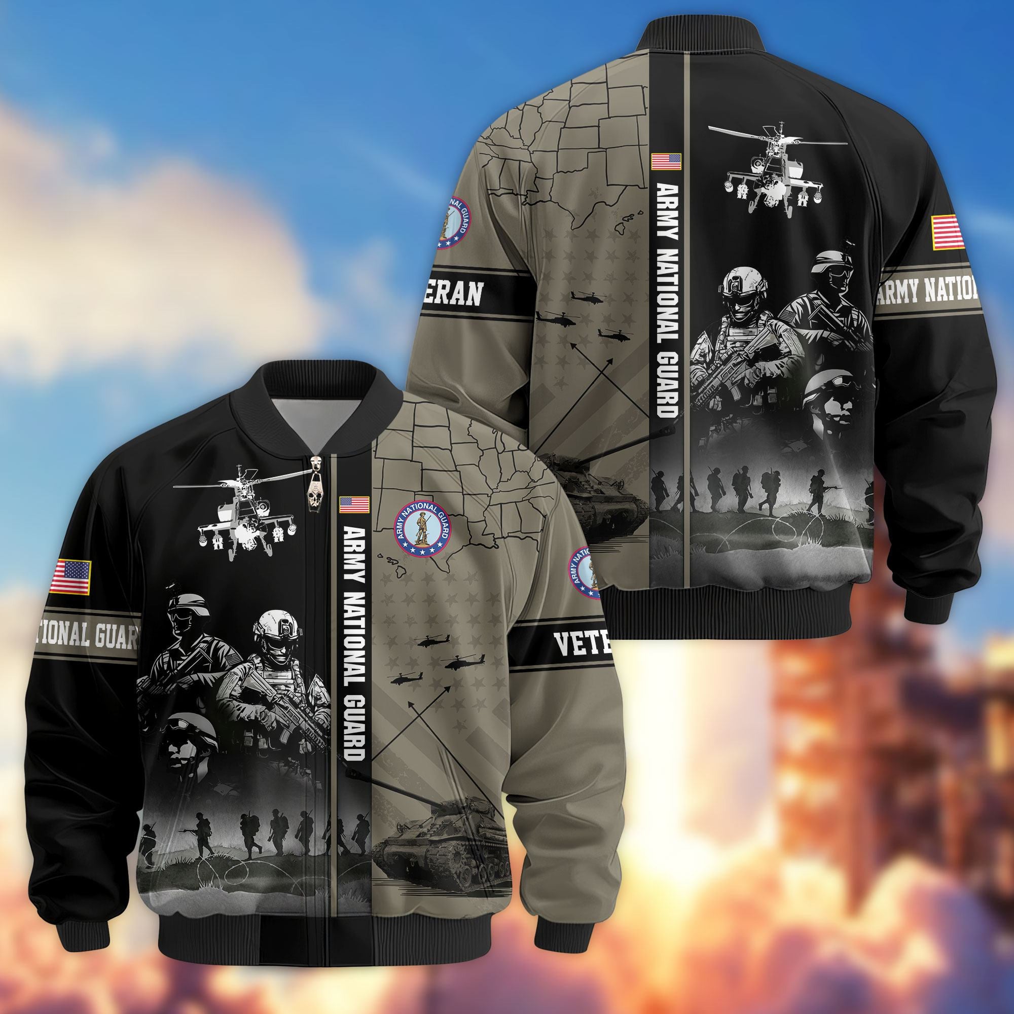 Premium US Veterans Bomber Jacket, Gifts For US Veterans, Gifts For Veterans Day