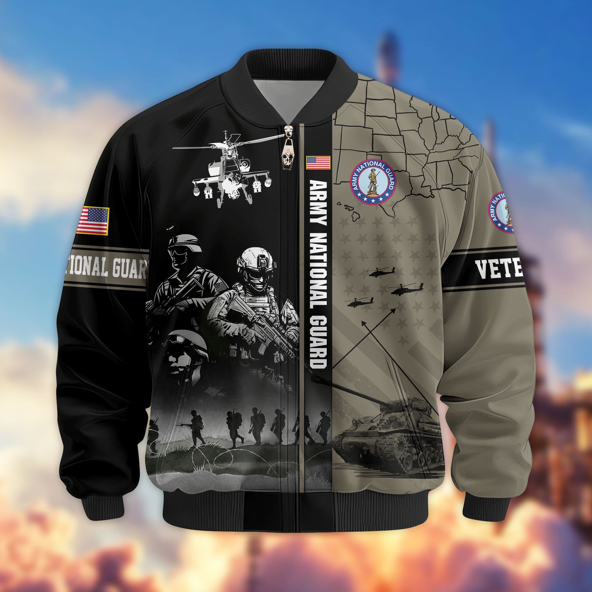 Premium US Veterans Bomber Jacket, Gifts For US Veterans, Gifts For Veterans Day