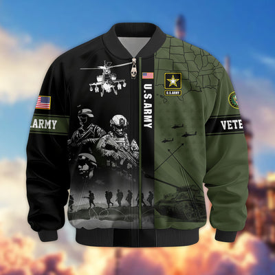 Premium US Veterans Bomber Jacket, Gifts For US Veterans, Gifts For Veterans Day