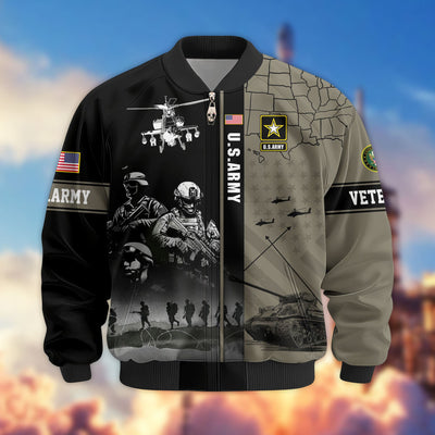 Premium US Veterans Bomber Jacket, Gifts For US Veterans, Gifts For Veterans Day