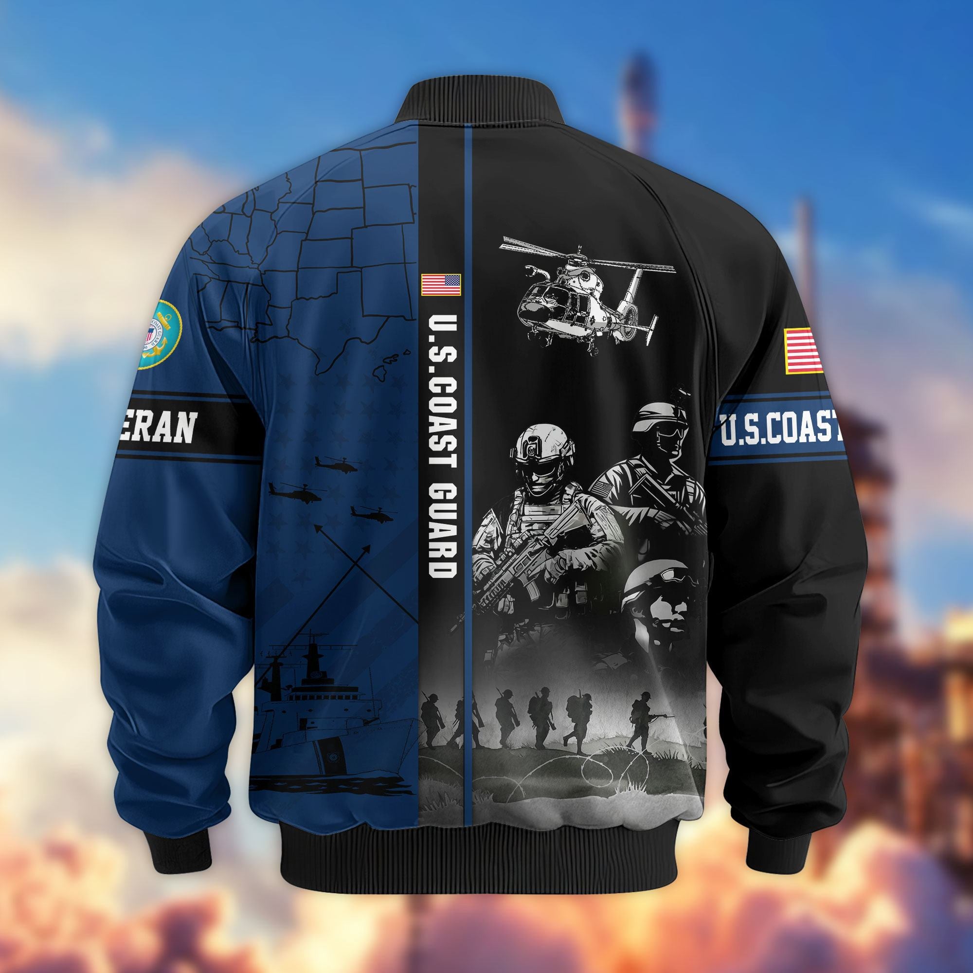 Premium US Veterans Bomber Jacket, Gifts For US Veterans, Gifts For Veterans Day