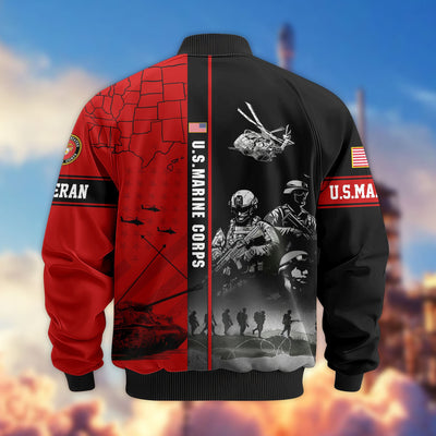 Premium US Veterans Bomber Jacket, Gifts For US Veterans, Gifts For Veterans Day