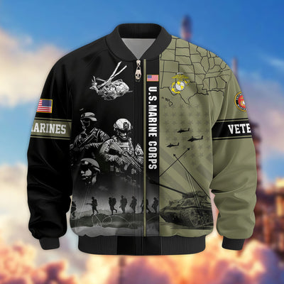 Premium US Veterans Bomber Jacket, Gifts For US Veterans, Gifts For Veterans Day