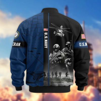 Premium US Veterans Bomber Jacket, Gifts For US Veterans, Gifts For Veterans Day