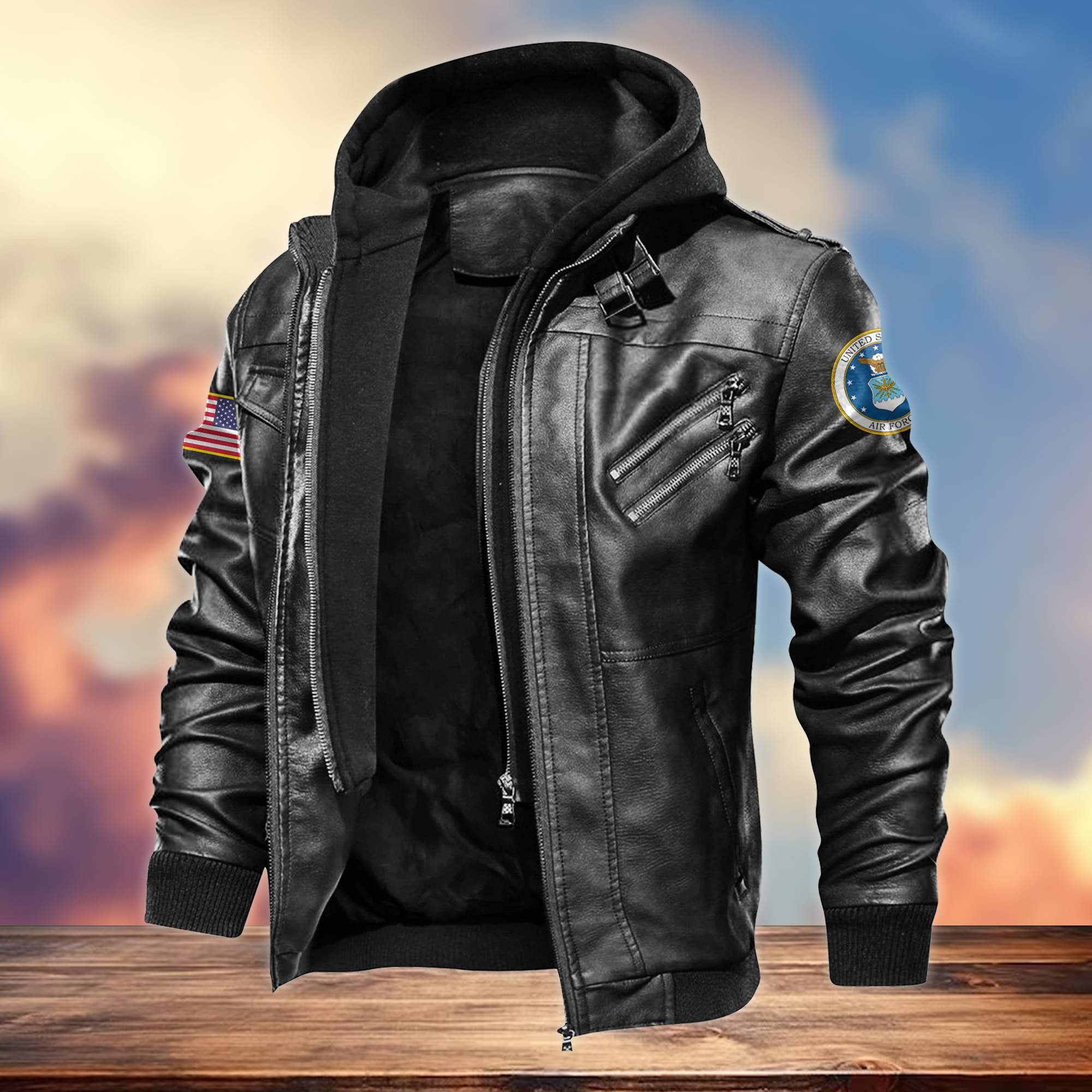 Premium US Veterans Leather Jacket, Gifts For US Veterans