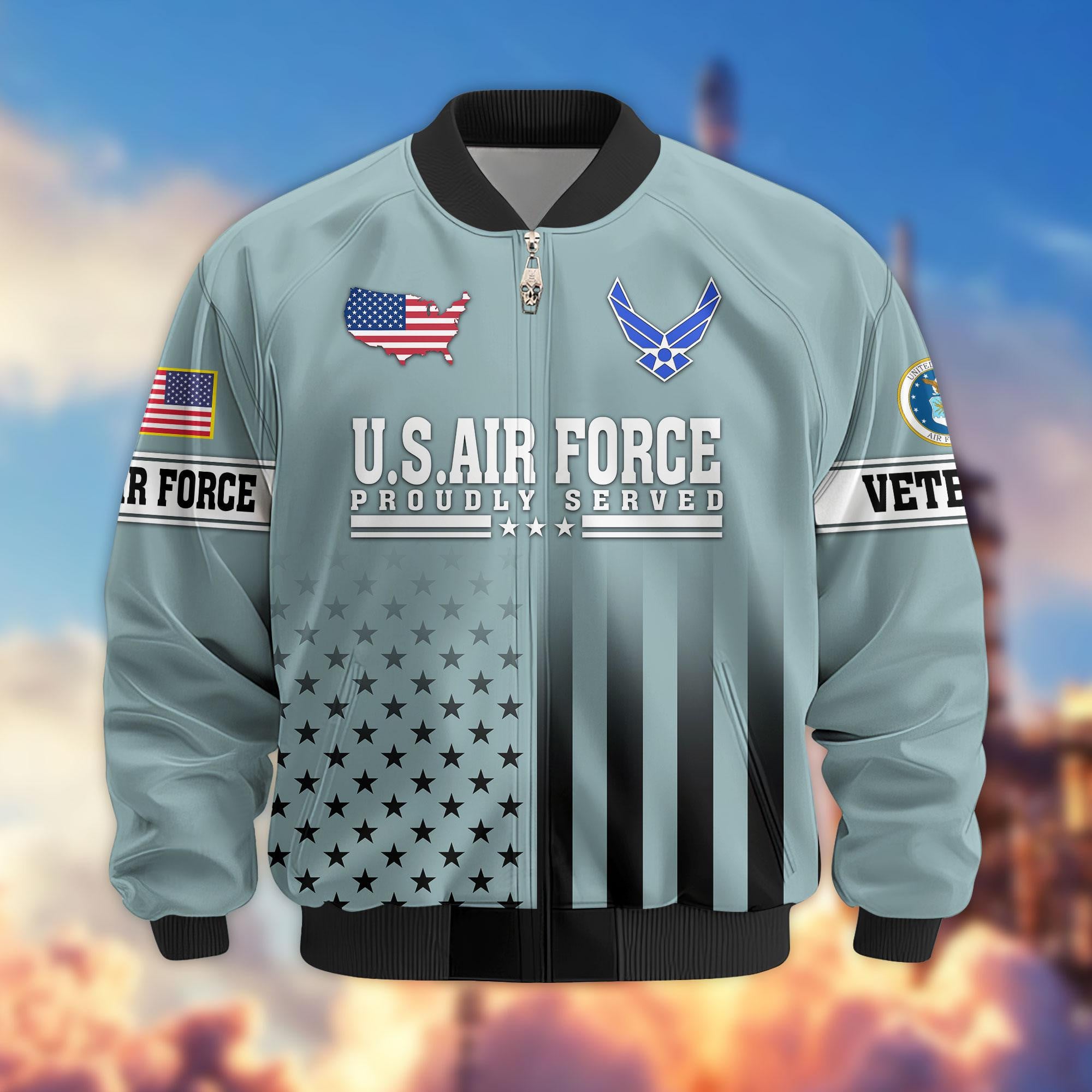 Premium US Veterans Bomber Jacket, Gifts For US Veterans