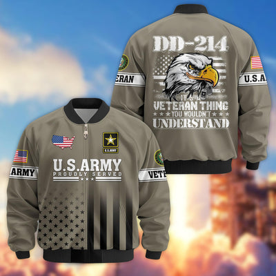 Premium US Veterans Bomber Jacket, Gifts For US Veterans