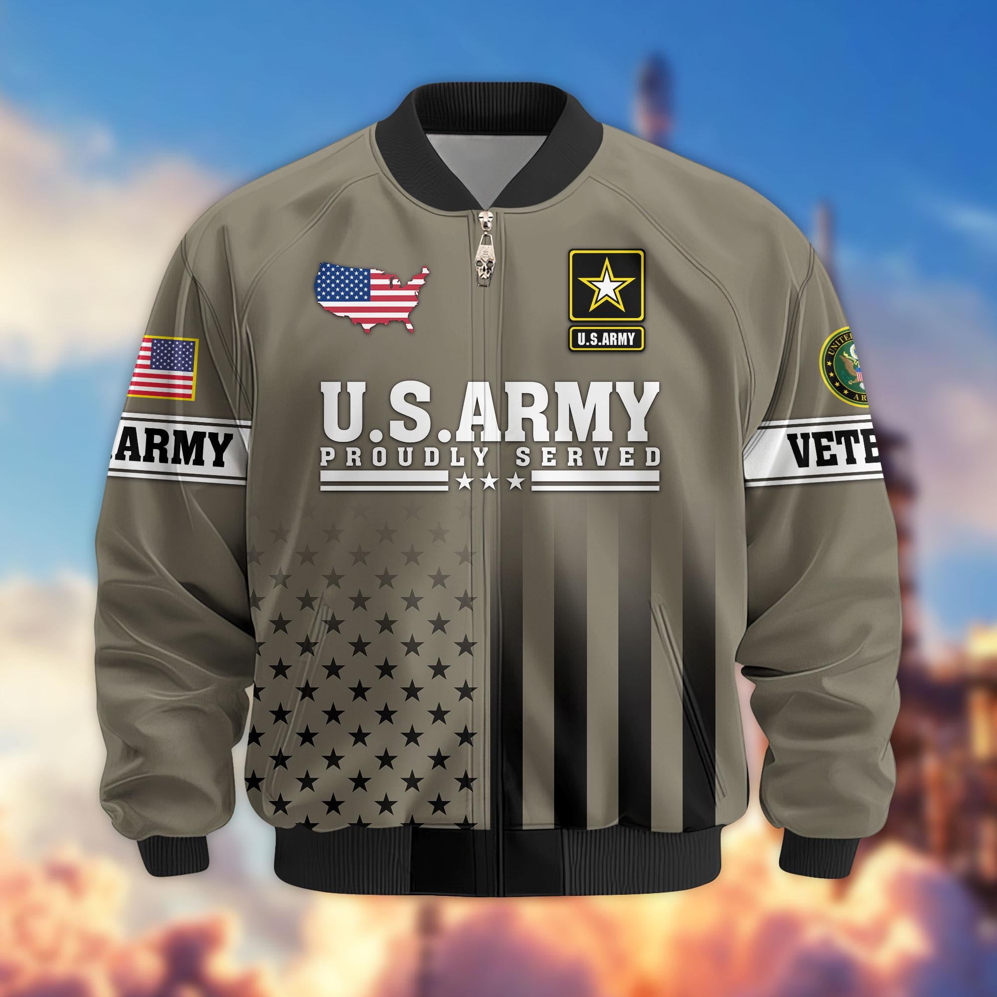 Premium US Veterans Bomber Jacket, Gifts For US Veterans