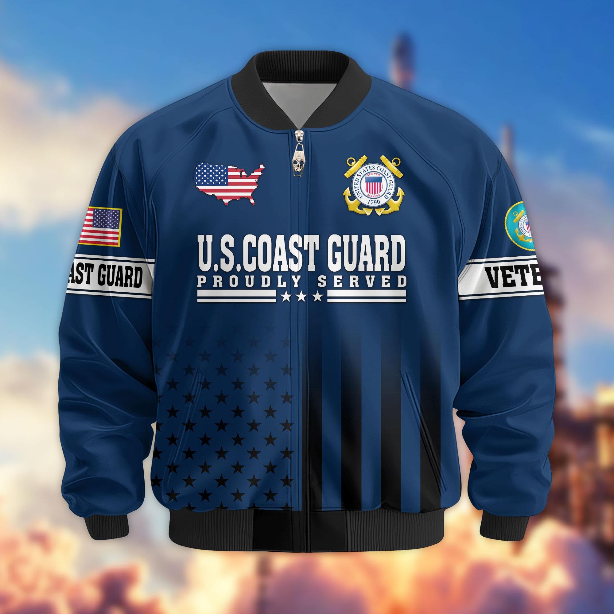 Premium US Veterans Bomber Jacket, Gifts For US Veterans