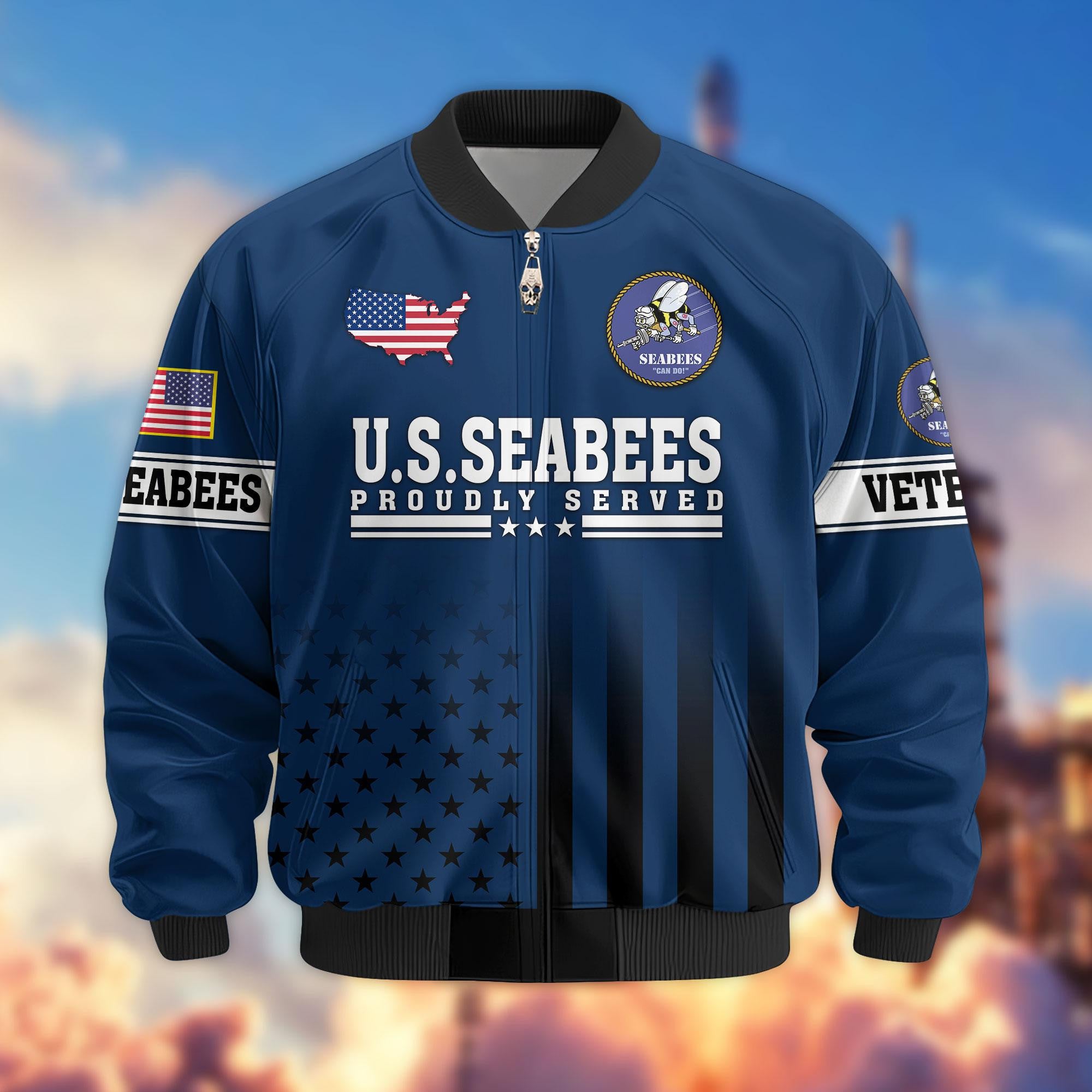 Premium US Veterans Bomber Jacket, Gifts For US Veterans