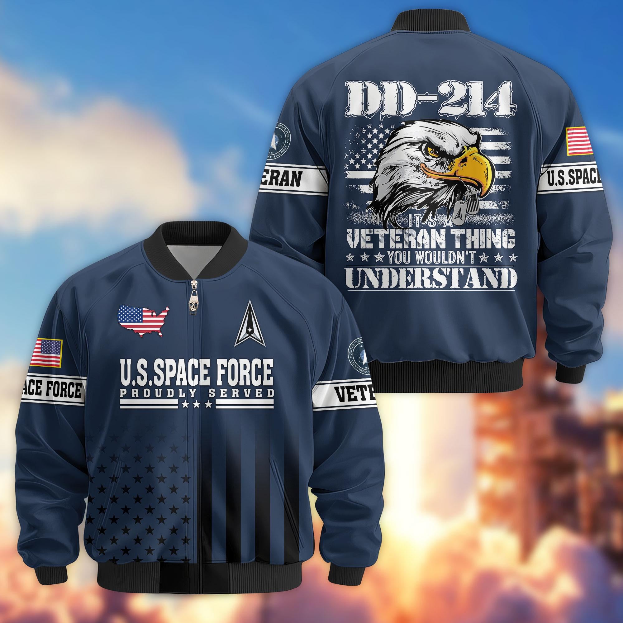 Premium US Veterans Bomber Jacket, Gifts For US Veterans