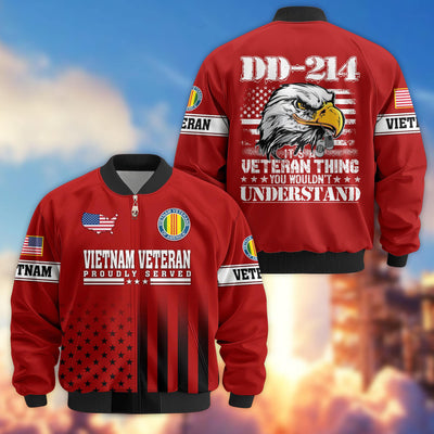 Premium US Veterans Bomber Jacket, Gifts For US Veterans