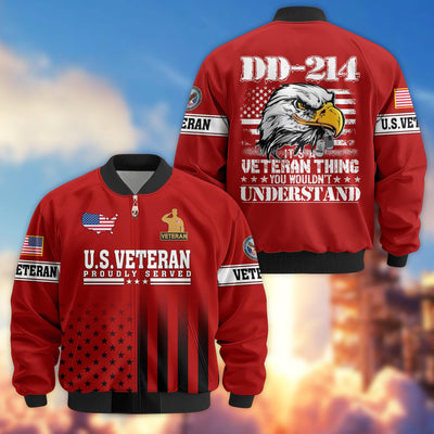 Premium US Veterans Bomber Jacket, Gifts For US Veterans