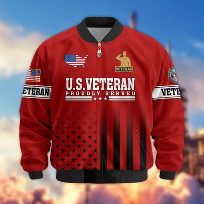Premium US Veterans Bomber Jacket, Gifts For US Veterans