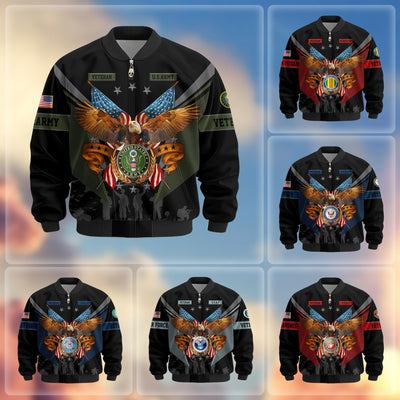 Premium US Veterans Bomber Jacket, Gifts For US Veterans