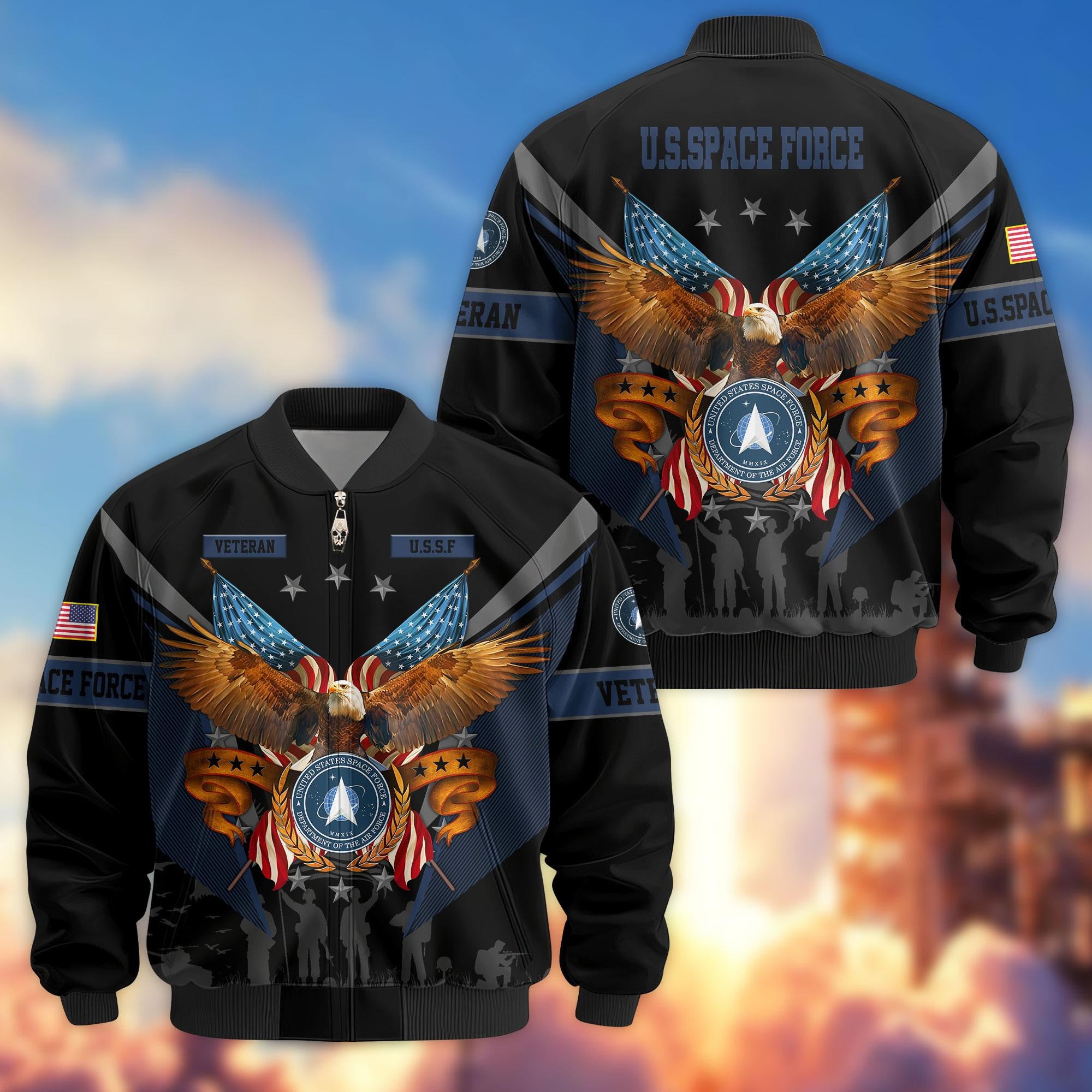Premium US Veterans Bomber Jacket, Gifts For US Veterans