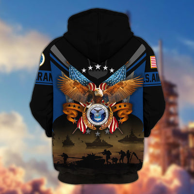 Premium US Veterans Zip Hoodie, Gifts For US Veterans