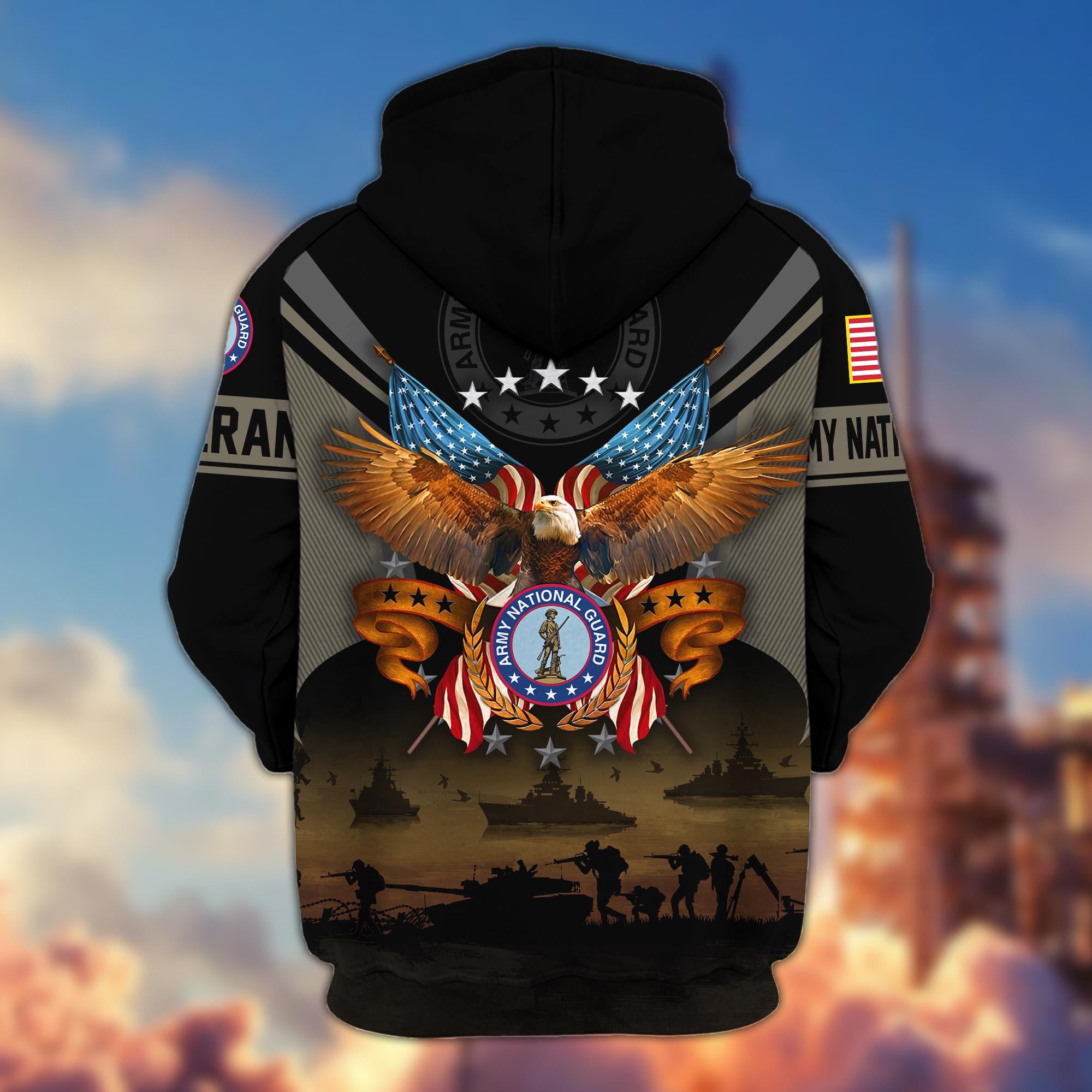 Premium US Veterans Zip Hoodie, Gifts For US Veterans