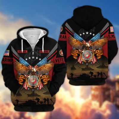 Premium US Veterans Zip Hoodie, Gifts For US Veterans