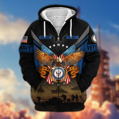 Premium US Veterans Zip Hoodie, Gifts For US Veterans