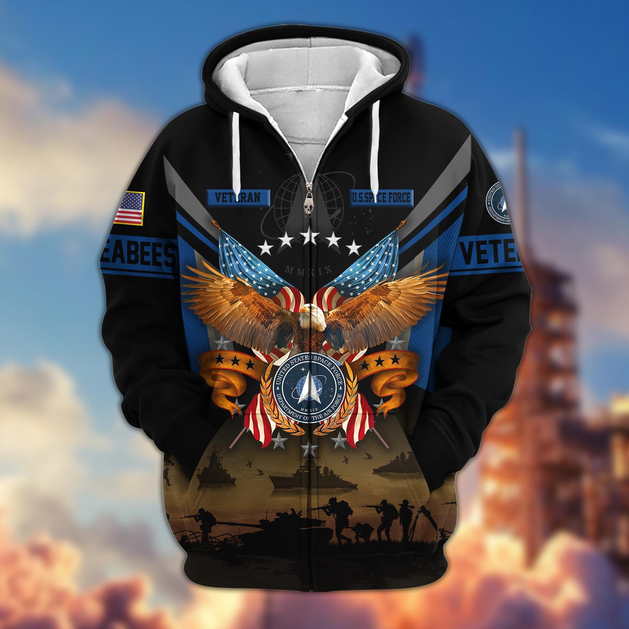 Premium US Veterans Zip Hoodie, Gifts For US Veterans