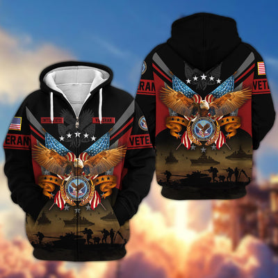 Premium US Veterans Zip Hoodie, Gifts For US Veterans