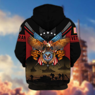 Premium US Veterans Zip Hoodie, Gifts For US Veterans