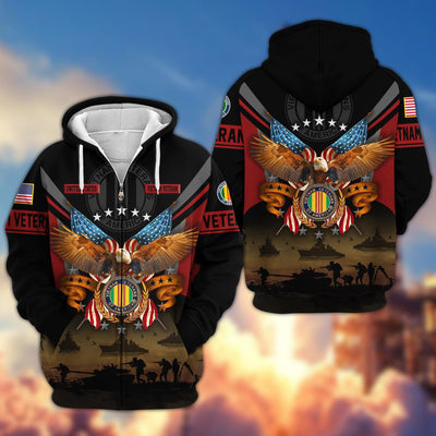 Premium US Veterans Zip Hoodie, Gifts For US Veterans