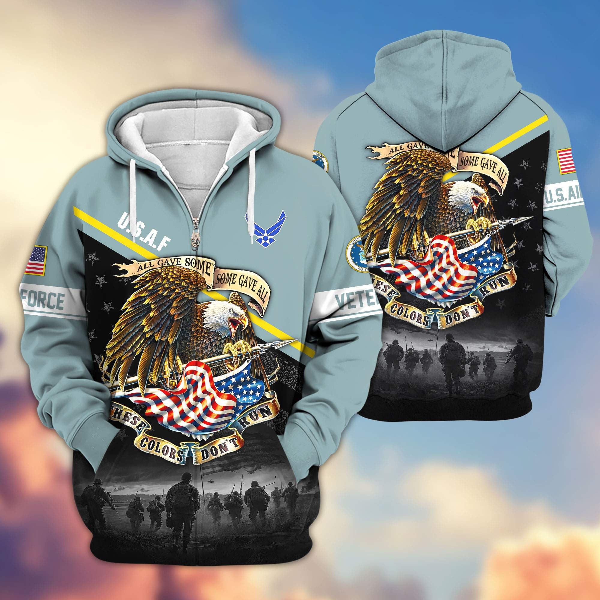 Premium US Veterans Zip Hoodie, Gifts For US Veterans