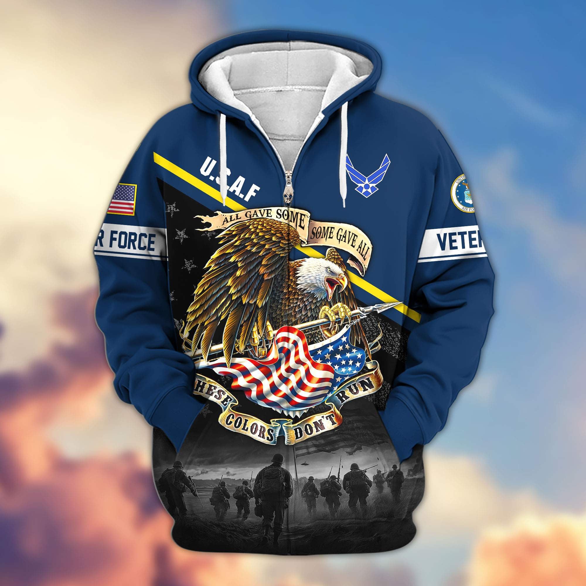 Premium US Veterans Zip Hoodie, Gifts For US Veterans
