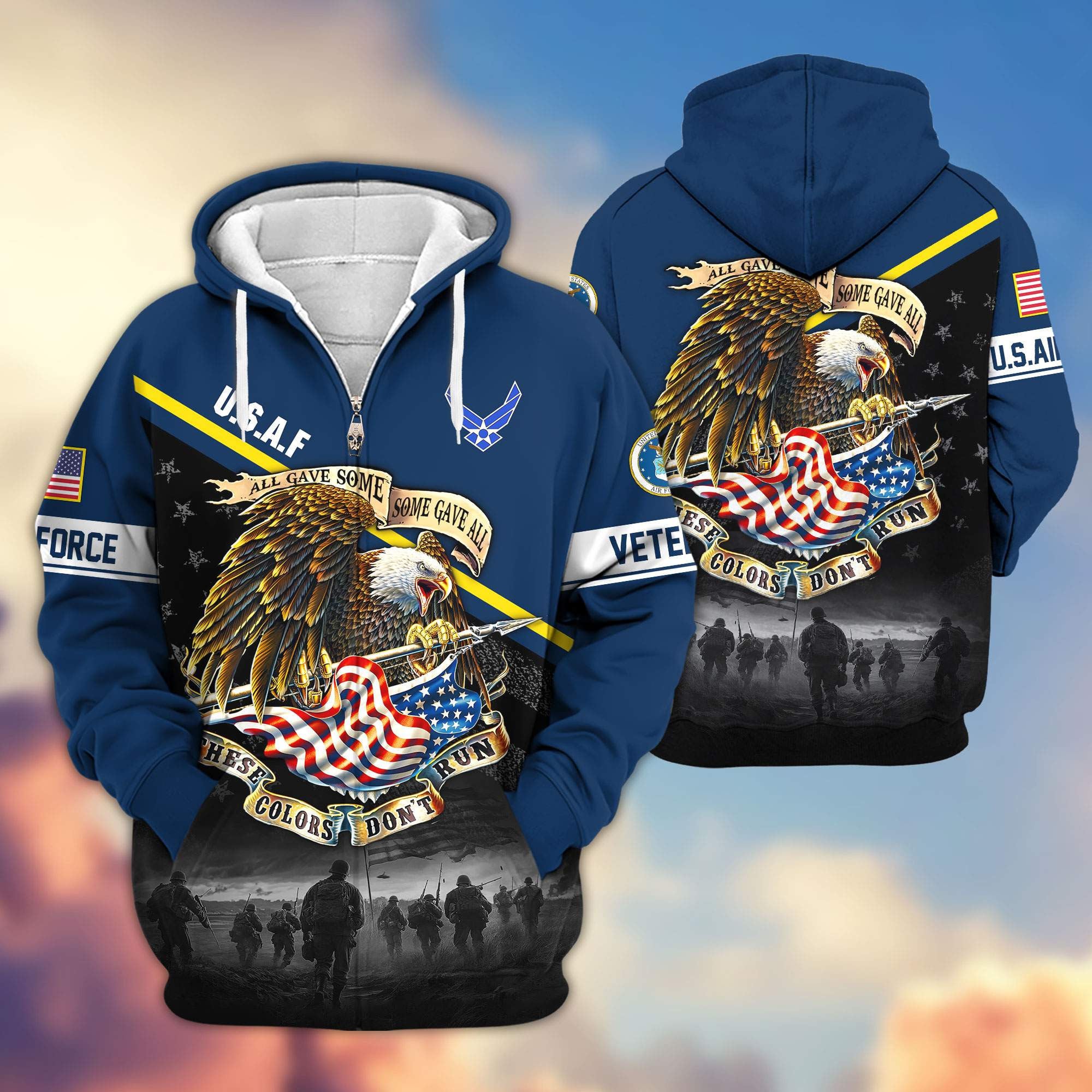 Premium US Veterans Zip Hoodie, Gifts For US Veterans