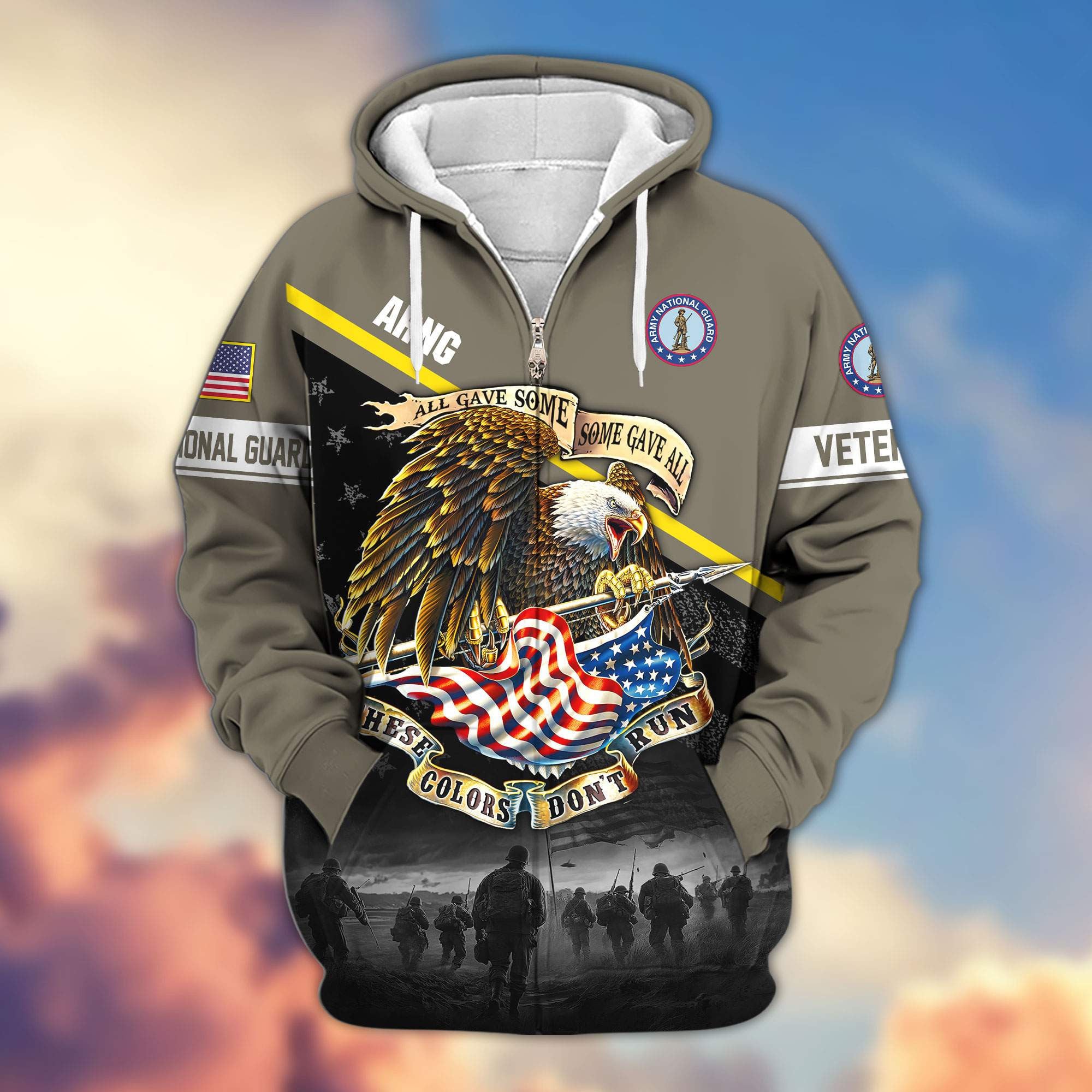 Premium US Veterans Zip Hoodie, Gifts For US Veterans