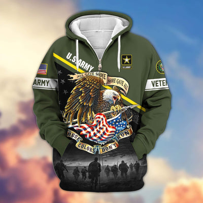 Premium US Veterans Zip Hoodie, Gifts For US Veterans