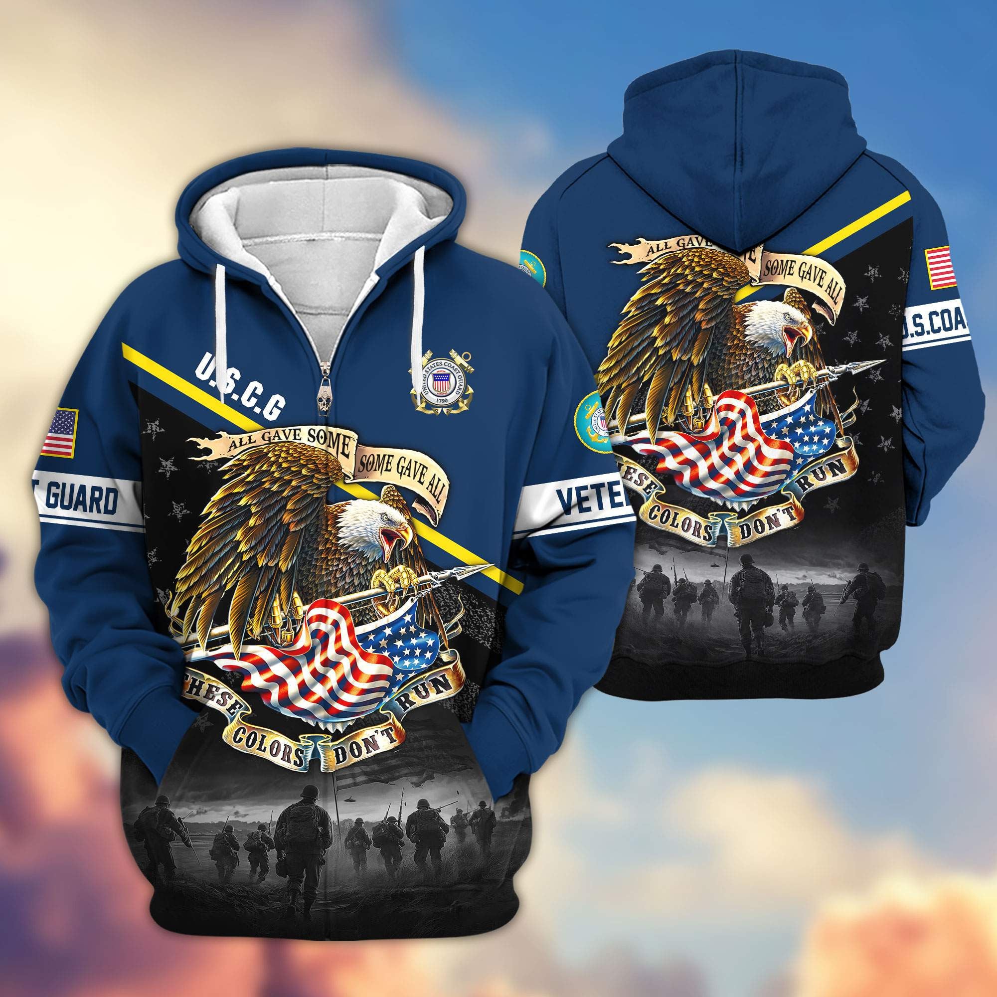 Premium US Veterans Zip Hoodie, Gifts For US Veterans
