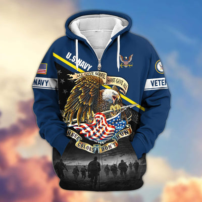 Premium US Veterans Zip Hoodie, Gifts For US Veterans
